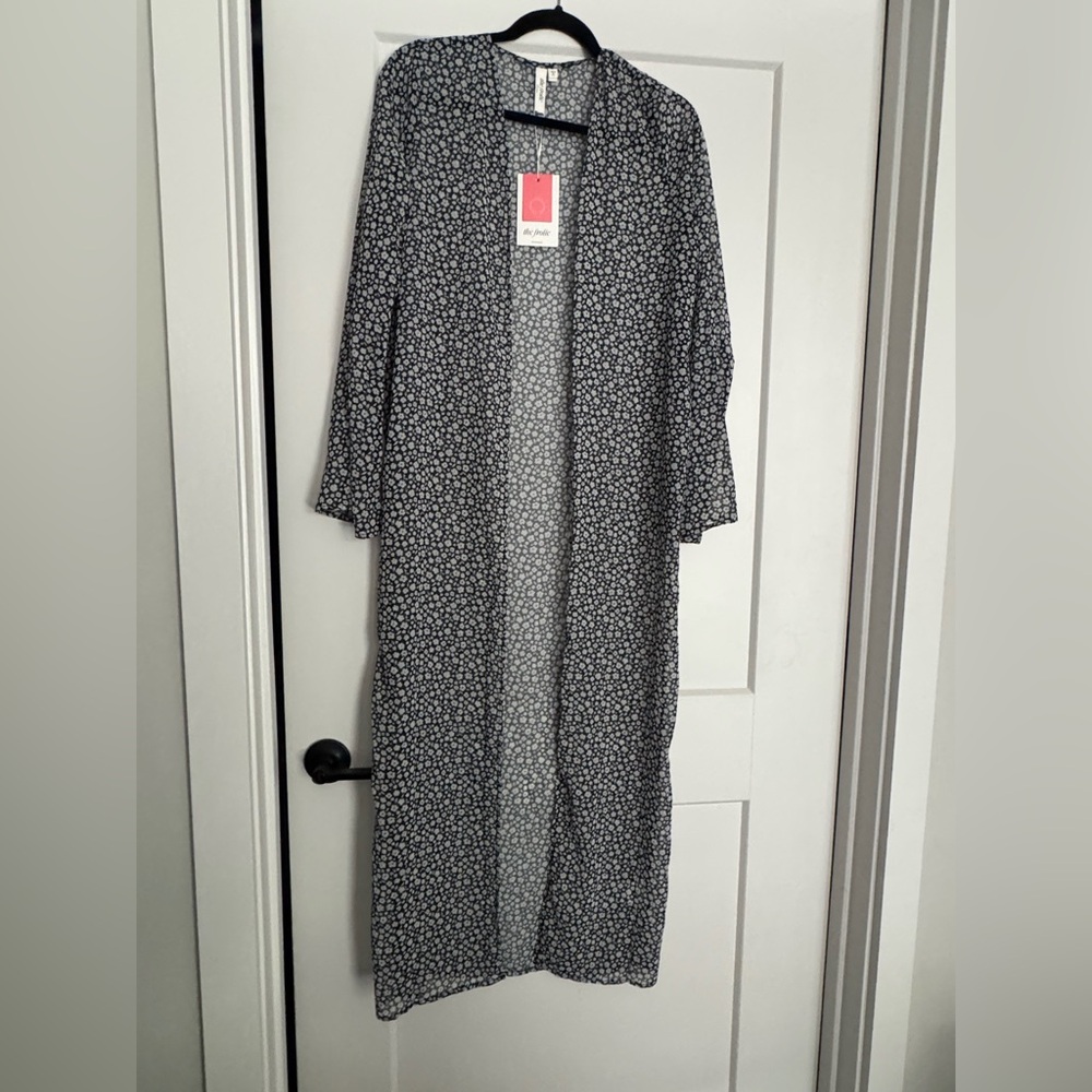 NWT The Frolic Floral Long Sleeve Maxi Swim Cover Up Womens Size 4